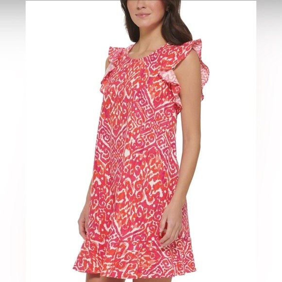 Tommy Hilfiger Ruffle Hem Mini Shift Dress Size 10 - Picture 2 of 16